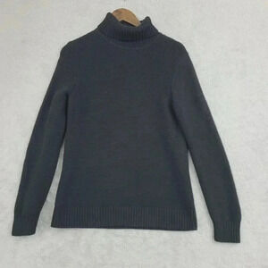 J. Crew Wool Blend Black Ribbed Turtleneck Sweater Women's  M  6CT